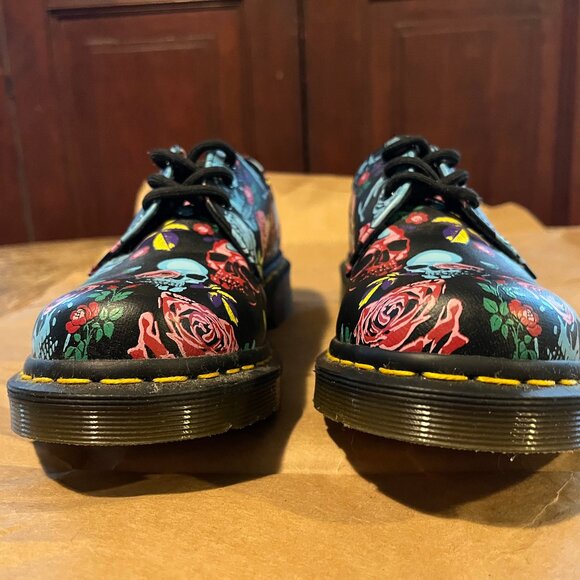 DR. MARTENS 1461 Rose & Skull Oxford Shoes US 7 - Picture 3 of 6